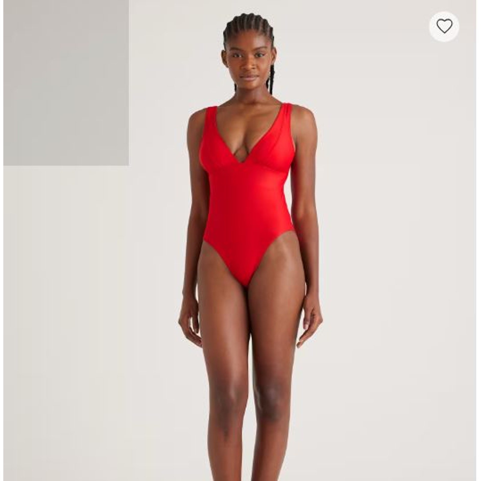 Quince Italian Plunge One-Piece Swimsuit Cherry Red Size Large NEW NWT
