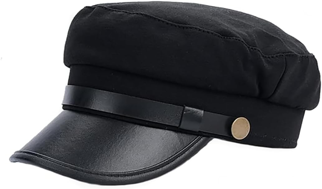 Black Chauffeur Hat Classic Vintage Newsboy Cap Driver Hat Retro Military Style