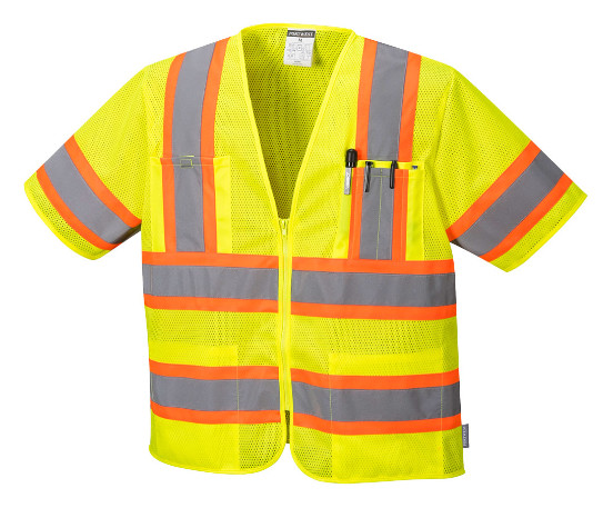 Portwest US383 - Augusta Sleeved Hi-Vis Vest Yellow - Size XL