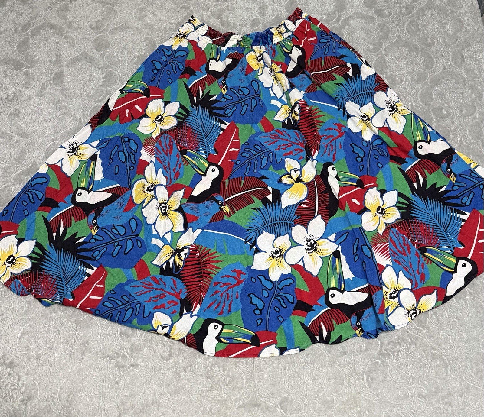 Tumbleweeds Women’s Large Vibrant Floral Tropical Skirt Vintage Retro