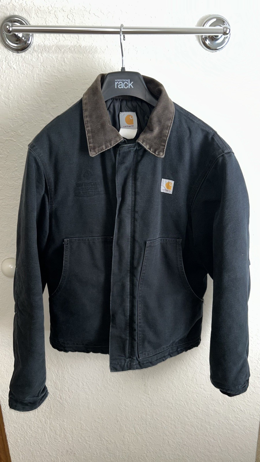 Vintage Carhartt Arctic J02 BLK  Black Quilt Lined Faded Crop Fit Size Small