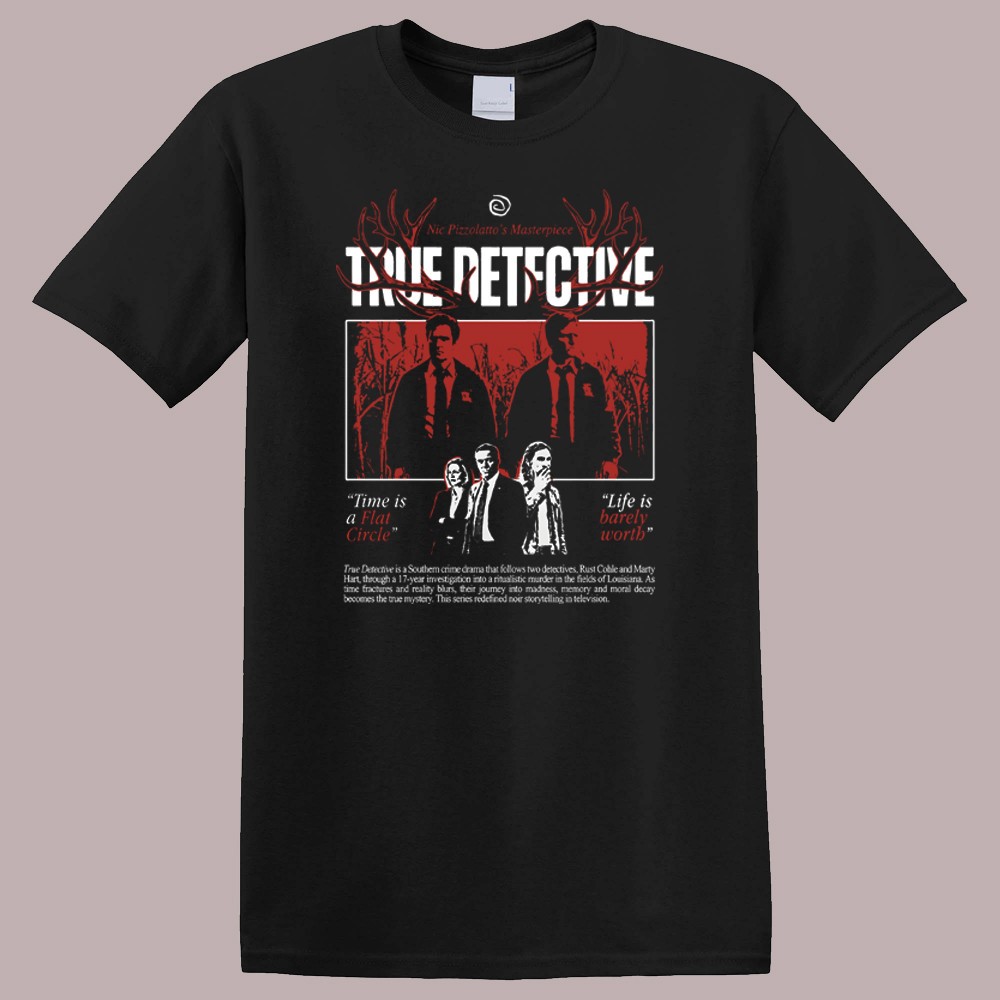 True Detective Noir Crime Drama Men\'s Black Size S-5XL