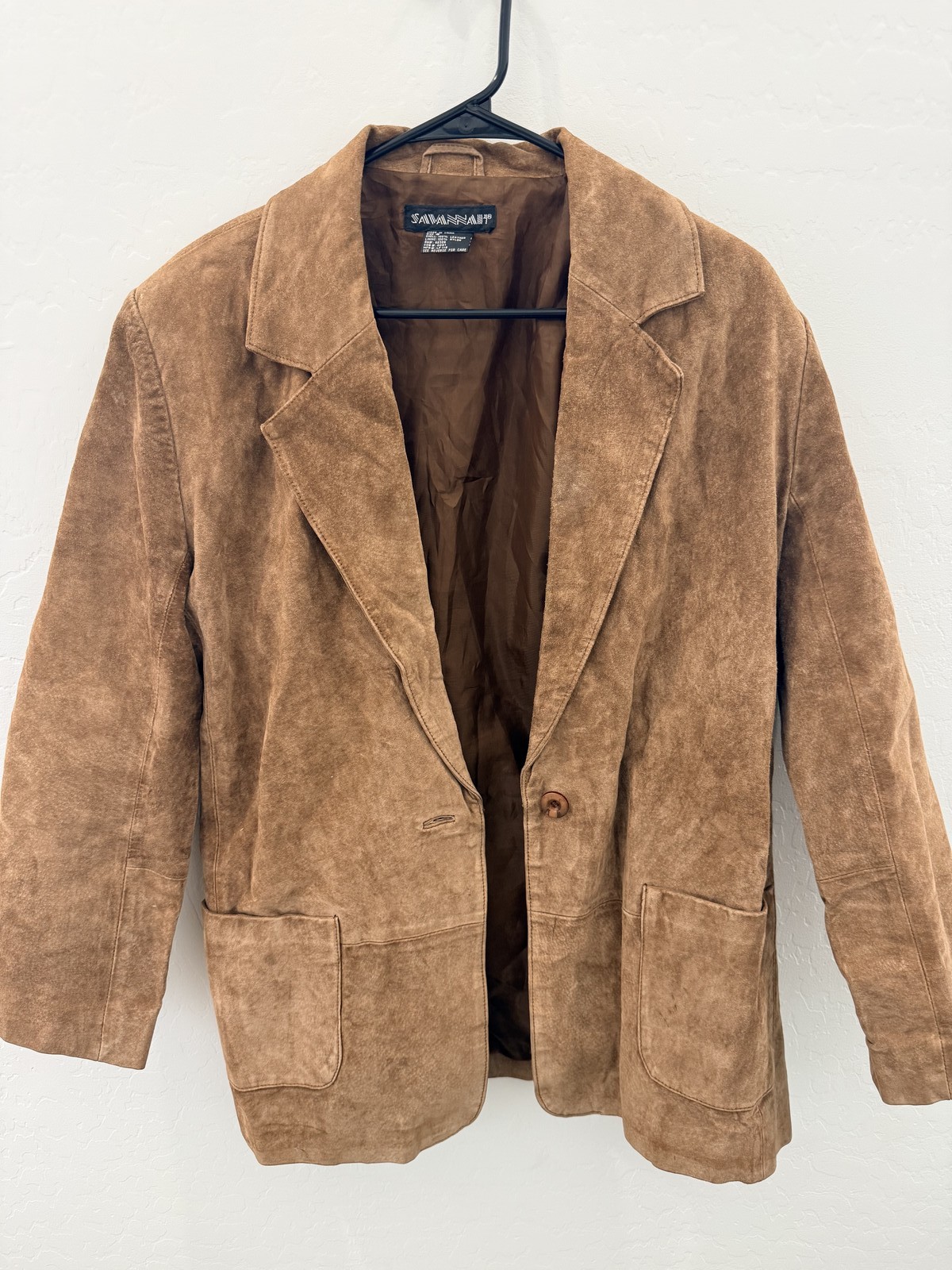 Vintage Savannah Cognac Suede Leather Blazer Jacket