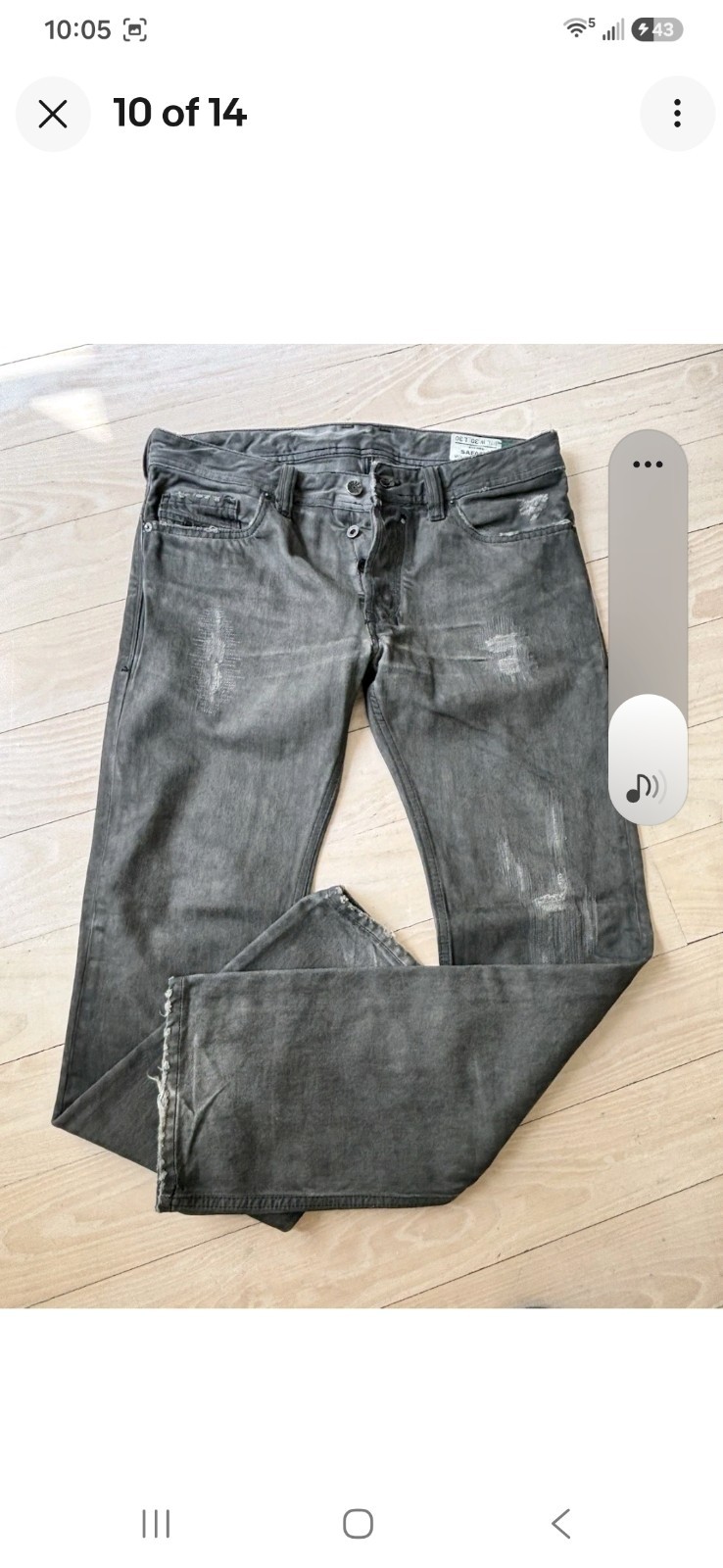 DIESEL SAFADO JEANS 33X32  RARE 100%COTTON  WASH 008HU DISTRESSED STYLE