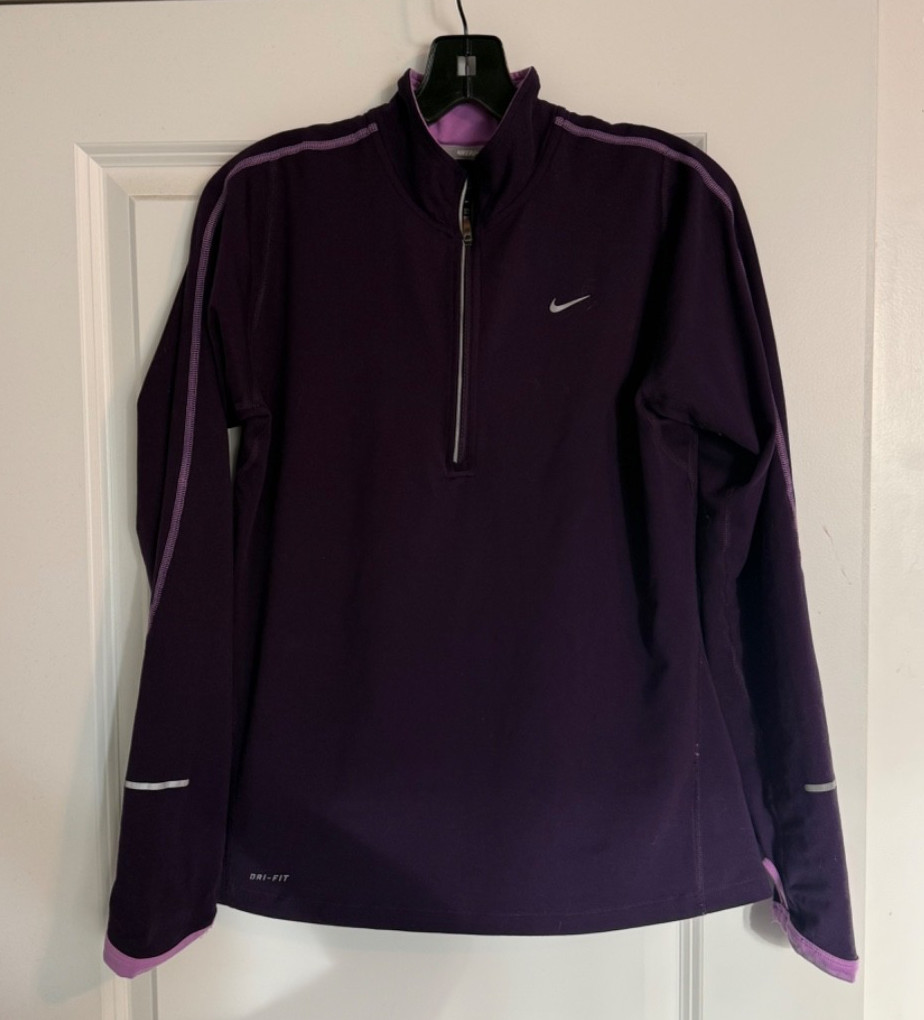 Woman\'s Nike Dri-Fit Purple Quarter Zip Pullover