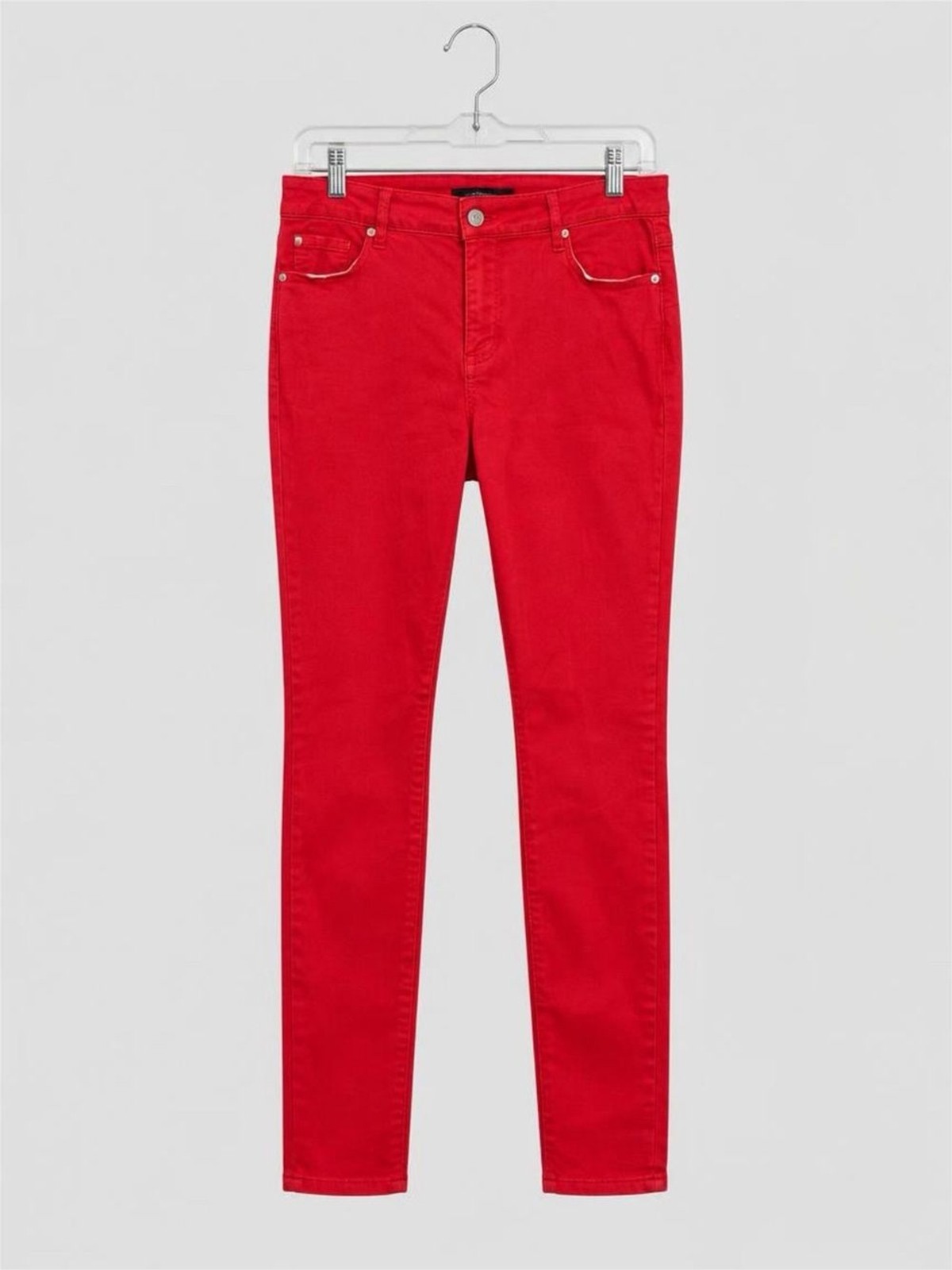 Flying Banana Slim High-Rise Red Skinny Jeans for Women - 12