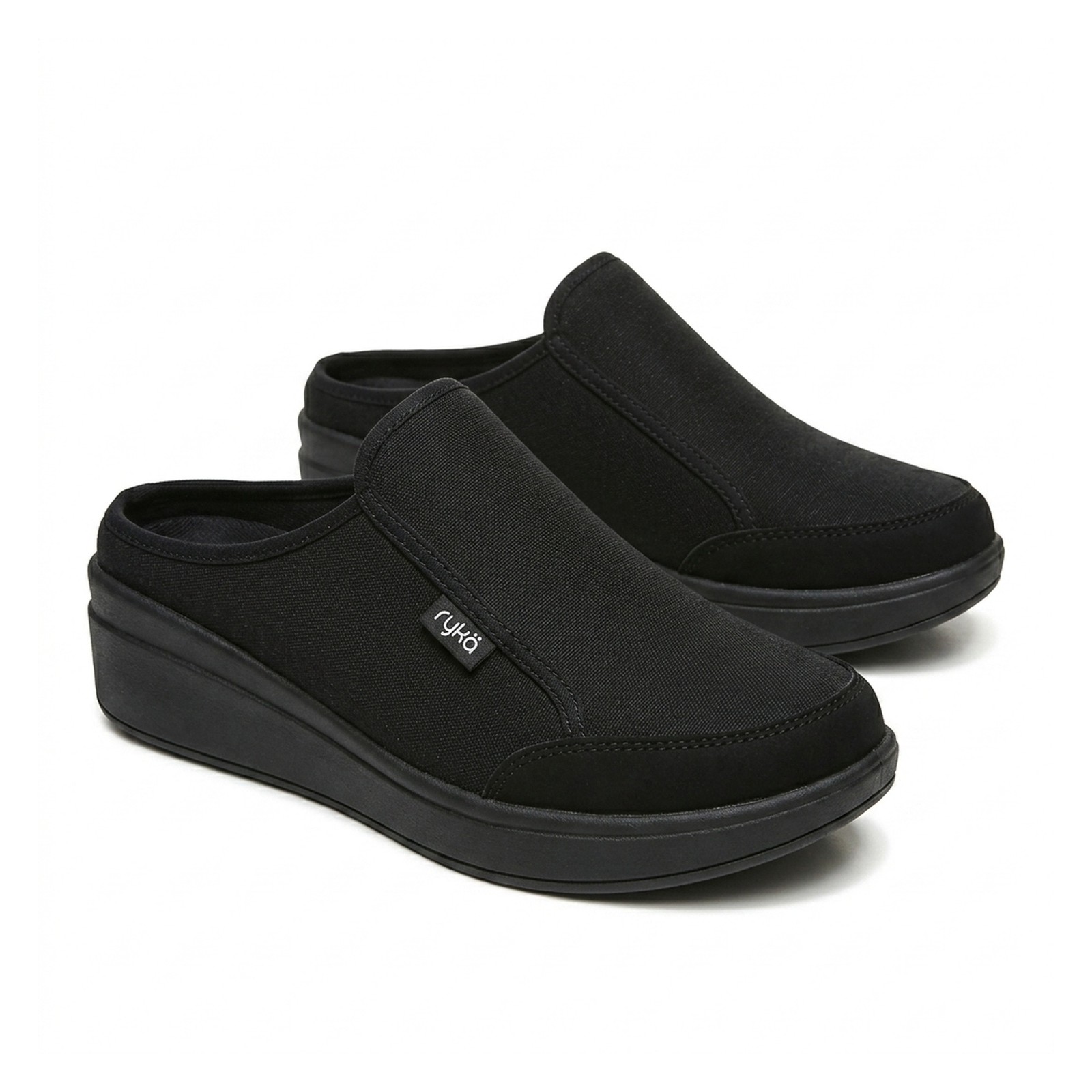 Ryka Lounge Washable Athletic Mules Womens 7W Black NIB