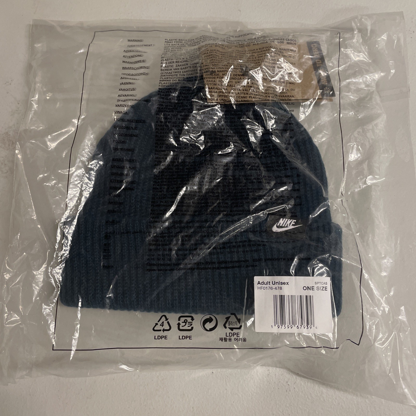 Nike Terra Short Cuffed Beanie Unisex Adults Cap Hat Armory Navy HF0176-478