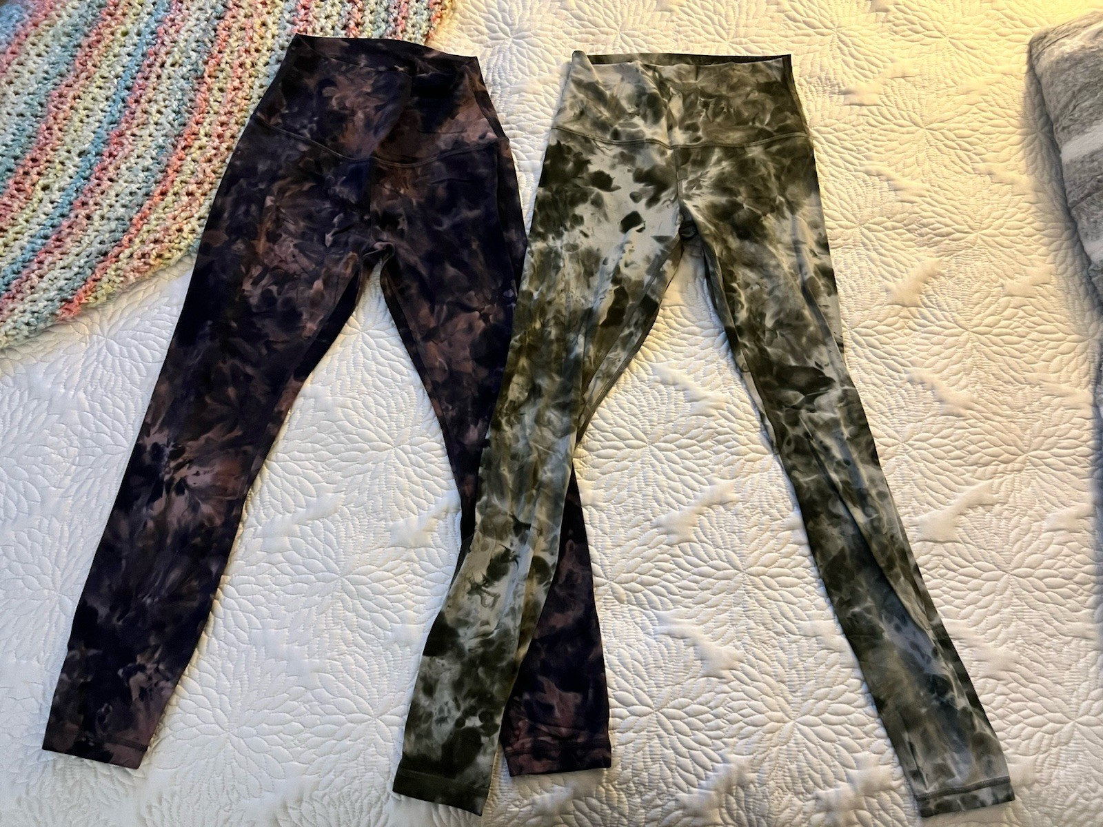Lululemon Align Leggings Size 6 Two Pairs Diamond Dye Cassis And Spruce