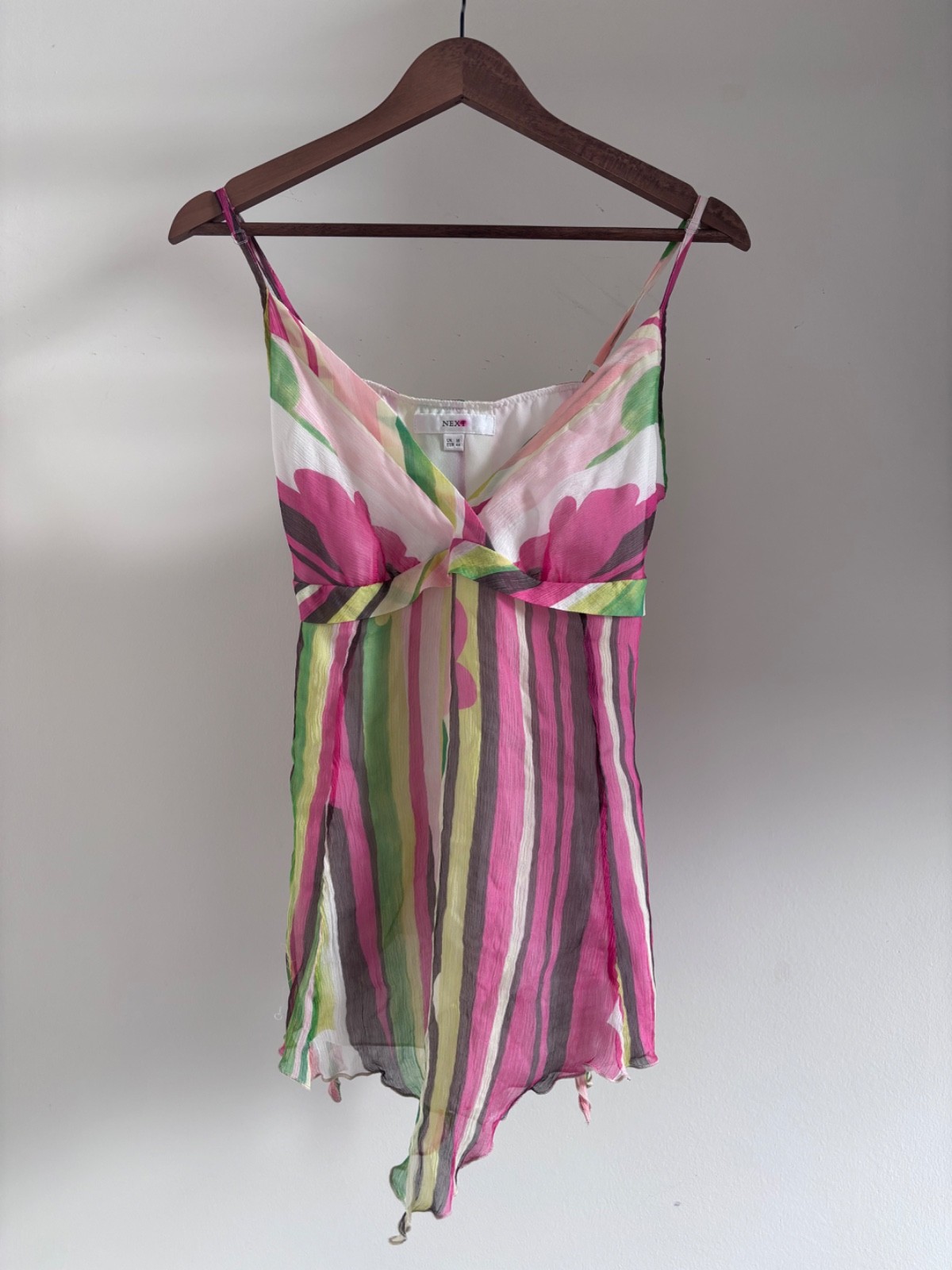 Y2K NEXT silk top Japanese print S/M