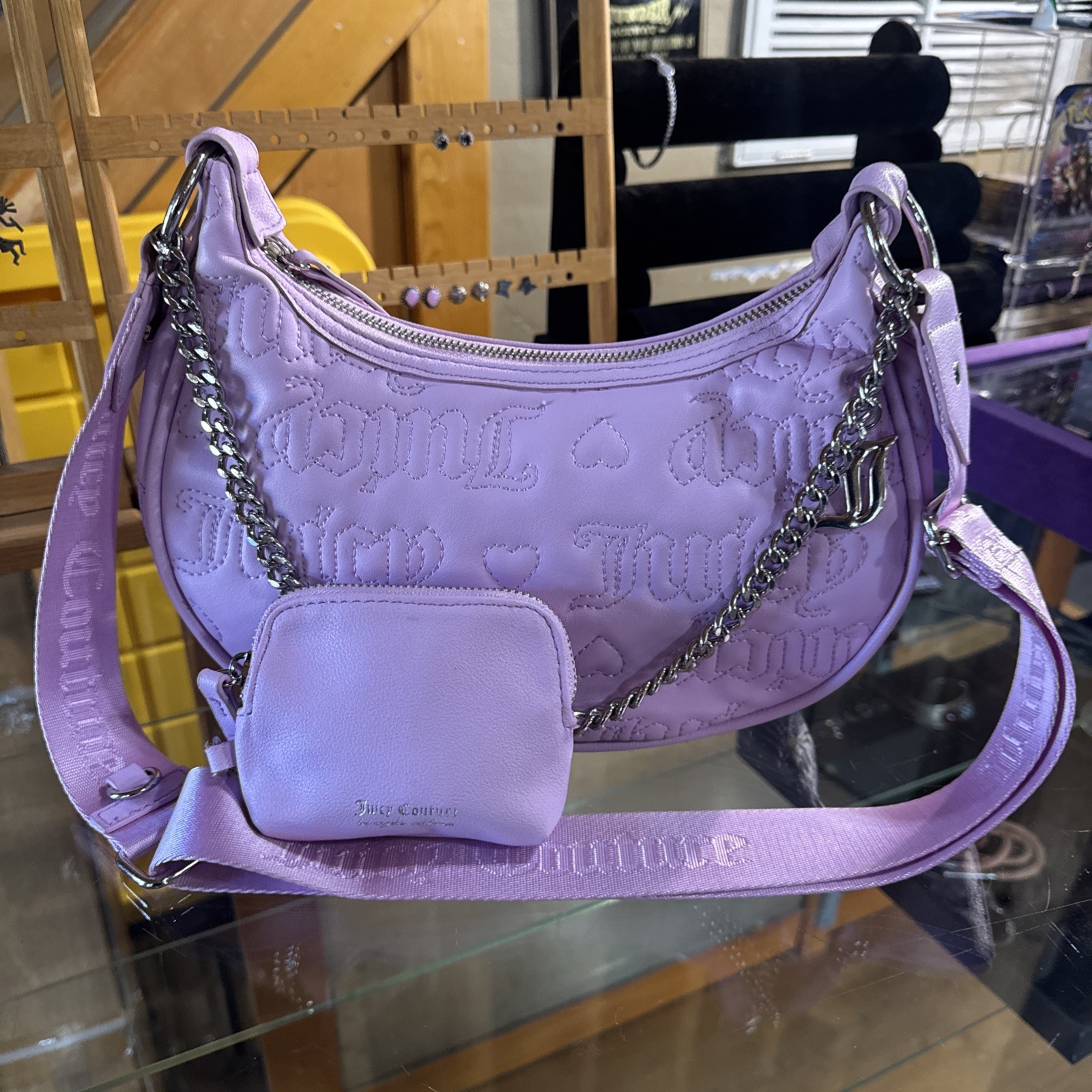 Juicy Couture Puff Halfmoon Crossbody - Lovely Quilted Orchid