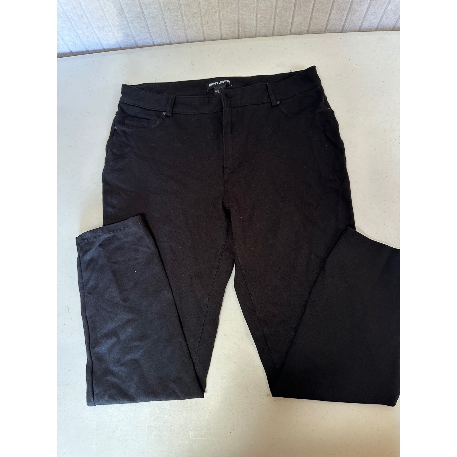 DKNY Jeans Womens Black Skinny Stretch Pants Size L Casual Professional