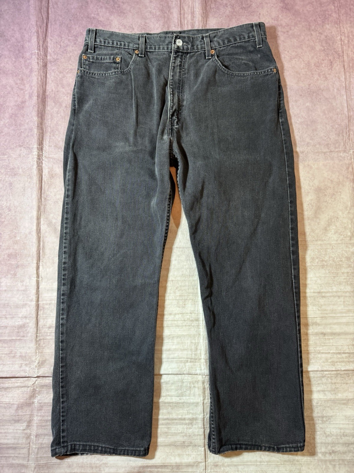 Vintage Levi\'s 505 Black Denim Jeans Regular Fit Straight Leg Mens 38x30 Y2K 90s