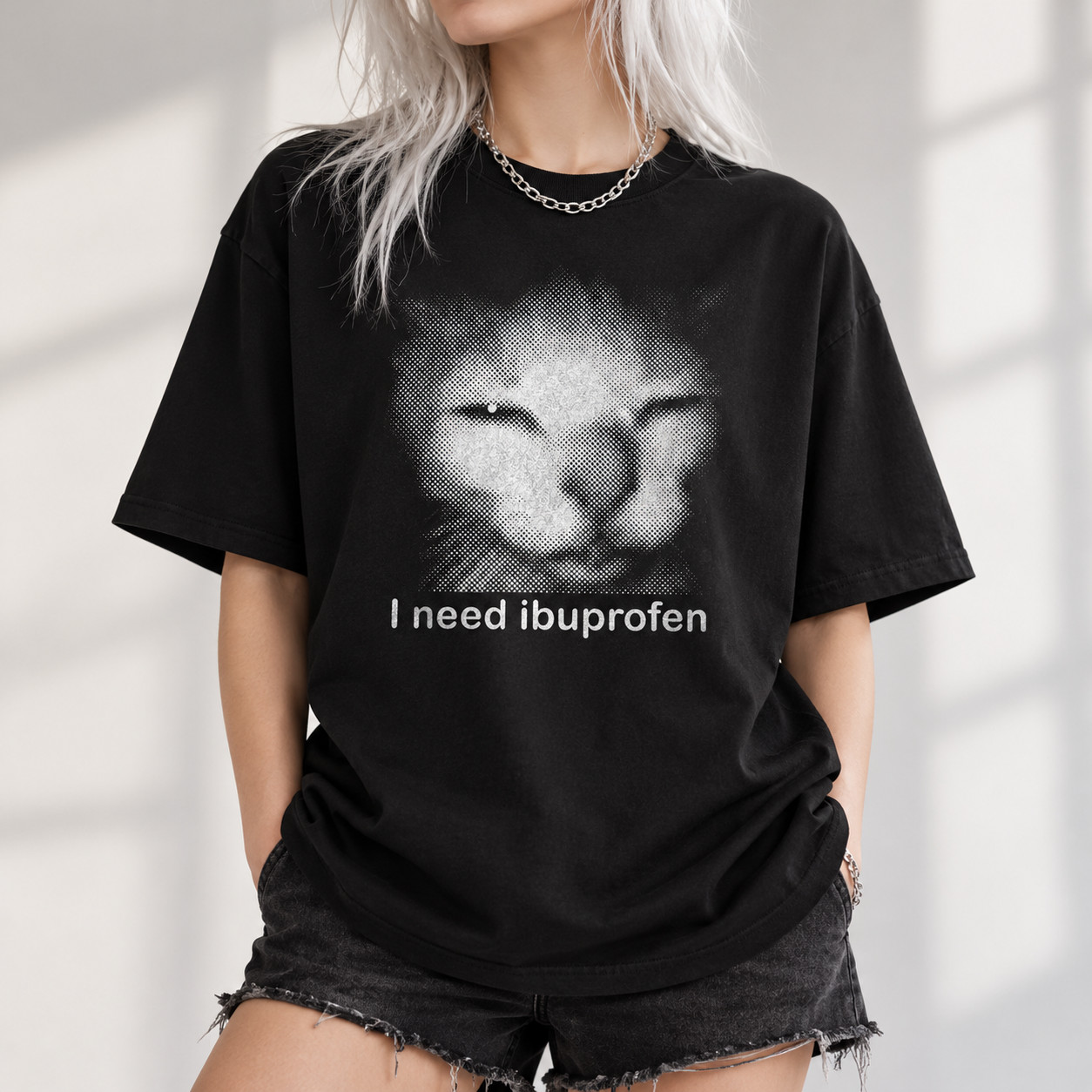I need Ibuprofen Funny Vintage Graphic Cat T-shirt, Shirt, Silly Kitten Tshirt,