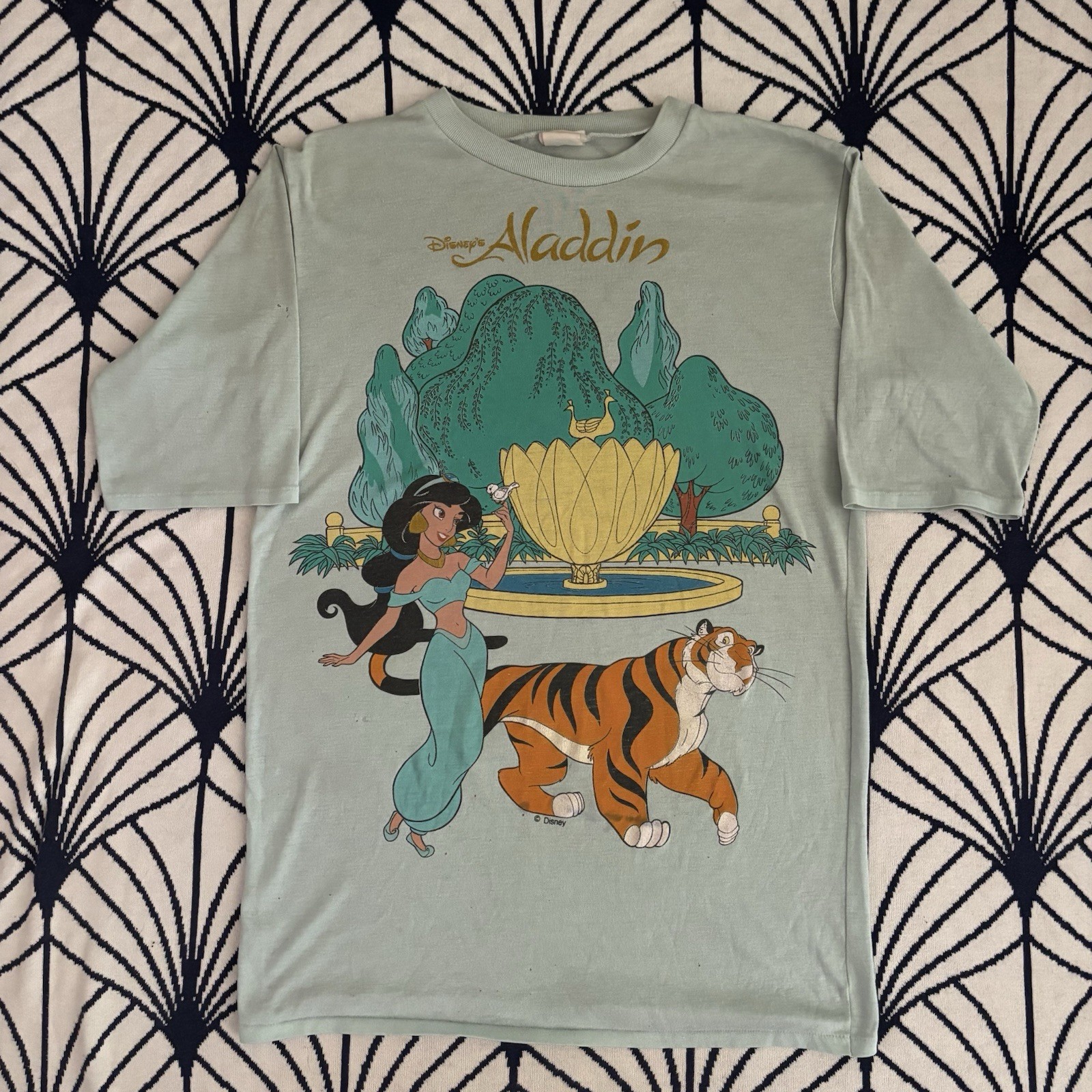 Vintage 90s Disney Aladdin Jasmine and Rajah Movie T-shirt Size L