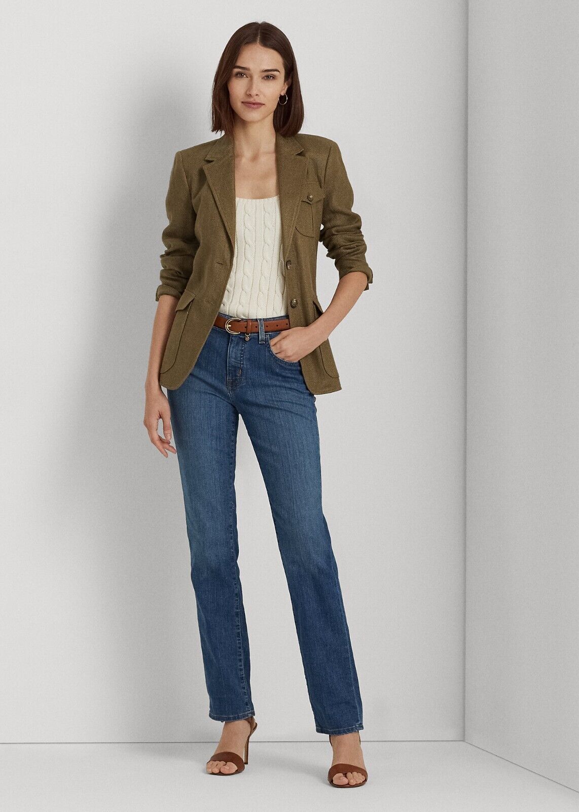 NEW Lauren Ralph Lauren Women\'s 12P Mid-Rise Straight Jean NWT $99.50