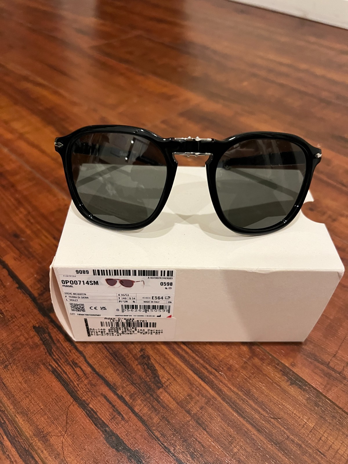 Persol PO0714SM Steve McQueen Sunglasses - Black w/ Beige Lens - Brand New