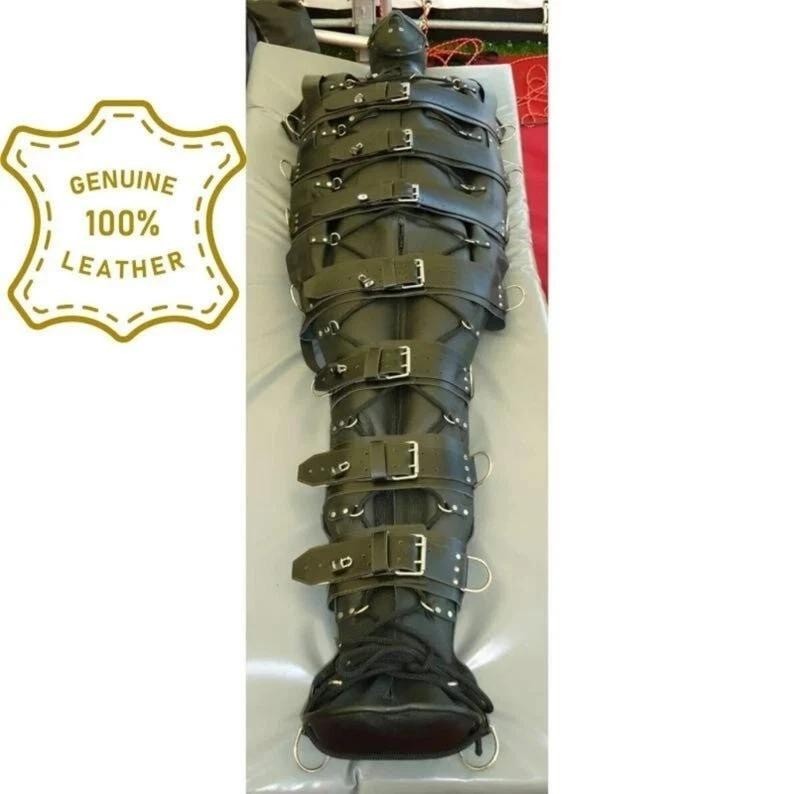 Custom Made 100% Premuim Genuine Leather Full Body Restraint Sleep Sack