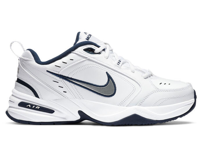 Nike Air Monarch IV Mens White Silver Lightweight Cushioned Walking Shoes