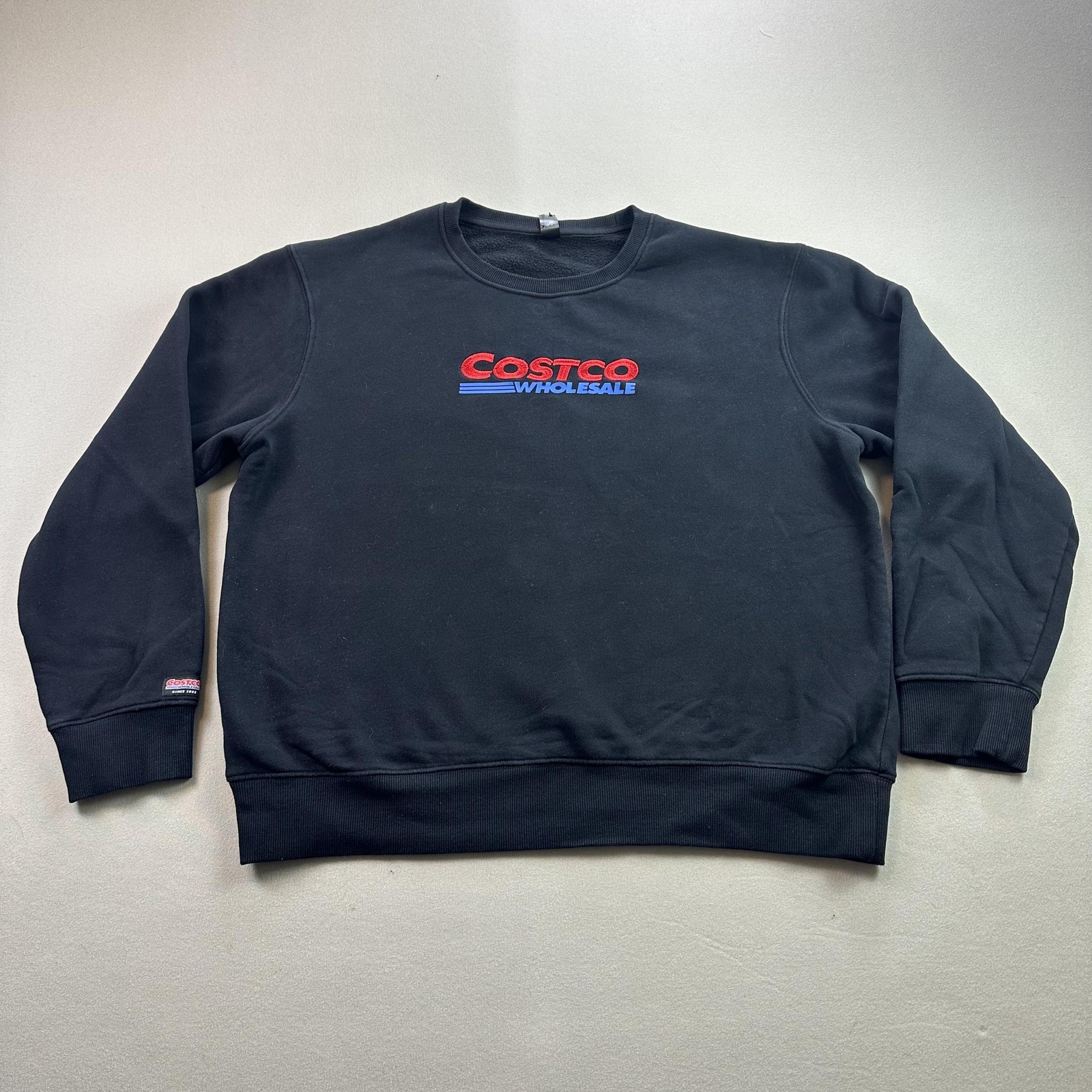 Costco Wholesale Sweatshirt Mens Small Black Kirkland Fleece Crewneck Pullover