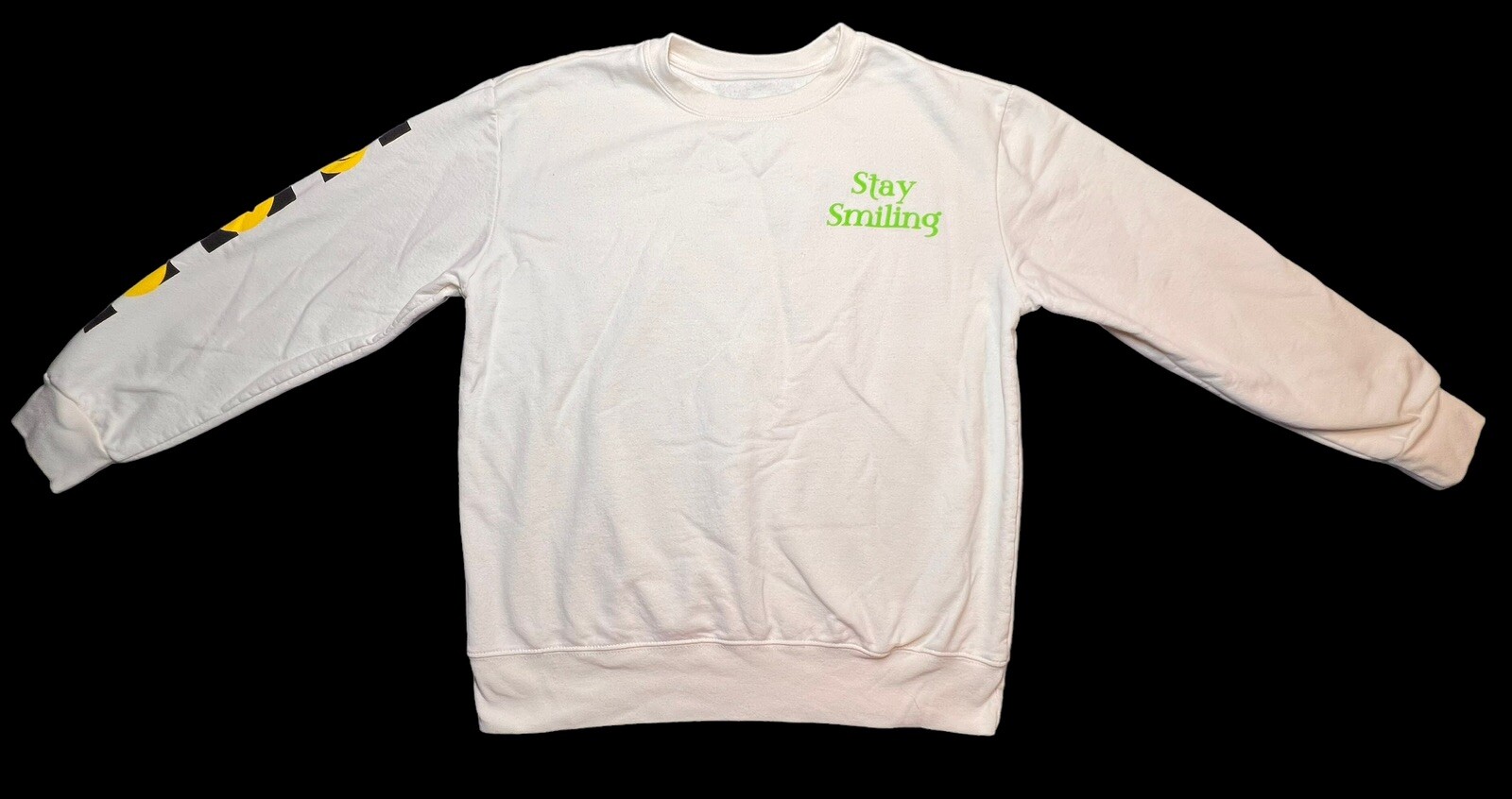 Freeze Stay Smiling Sweatshirt Happy Faces White Adult Large