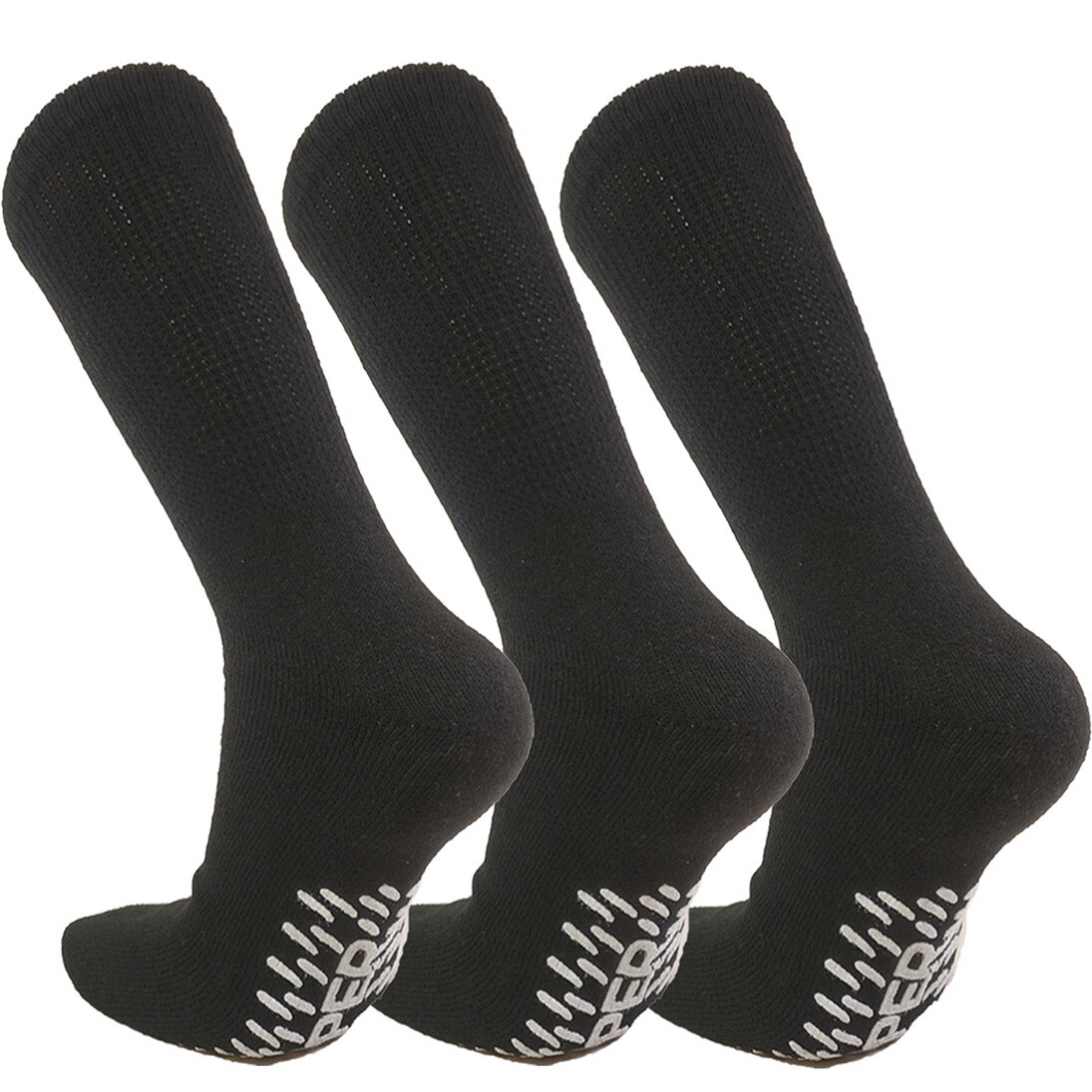 3 PK Mens Non-slip Anti Skid Grip Cotton Crew Non Slip Diabetic Hospital Socks