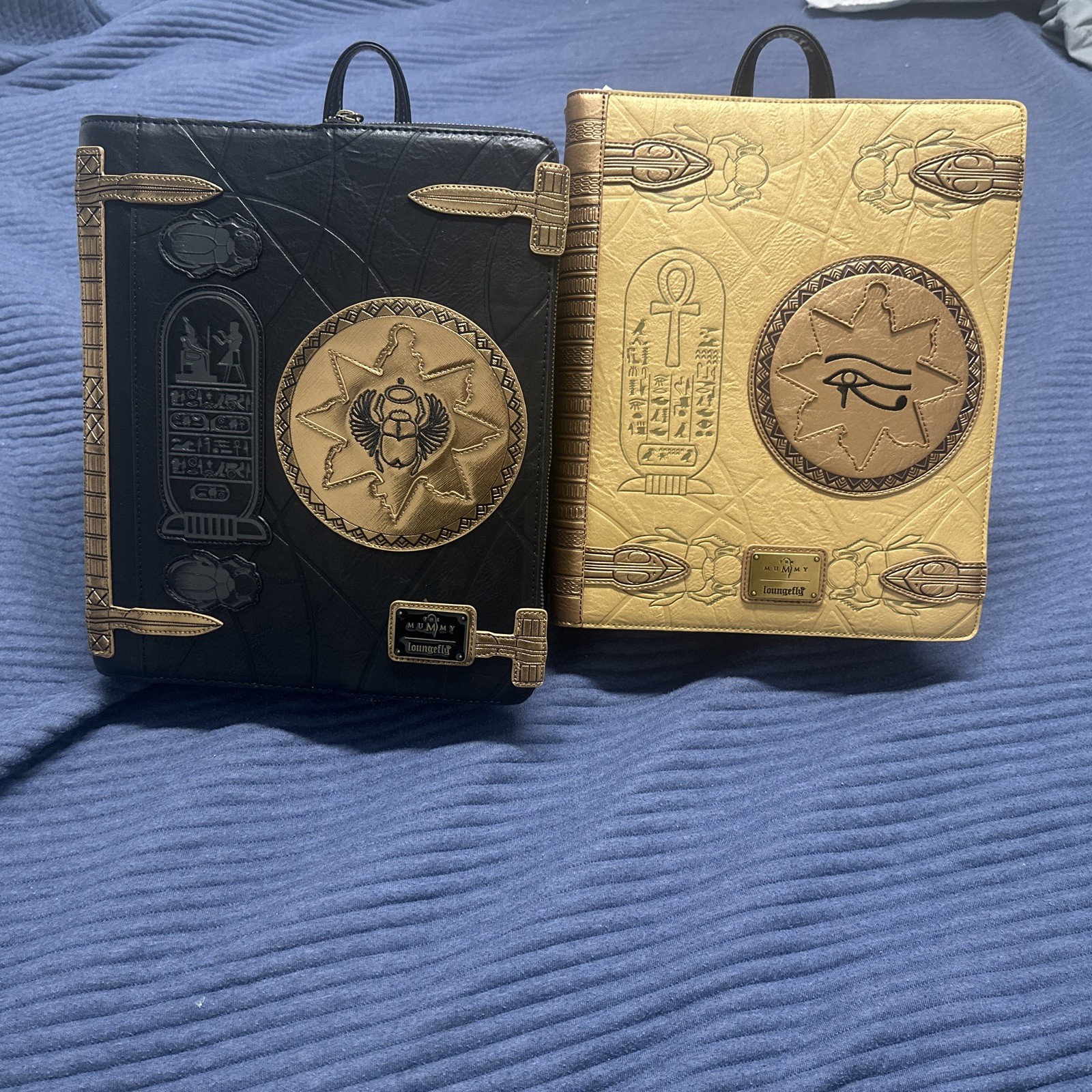 Loungefly Mummy Book of the Dead & Book of the Living Mini Backpack Set NWT Rare
