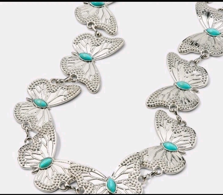 Art Class Girls Butterfly Chain Belt Silver S/M NWT
