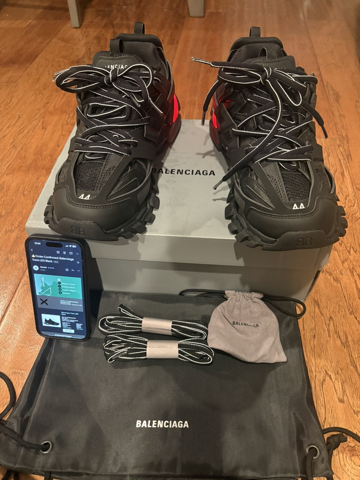 (2026) Balenciaga Track Sneakers “Triple Black” LED Men\'s Size 44EU / 11 US