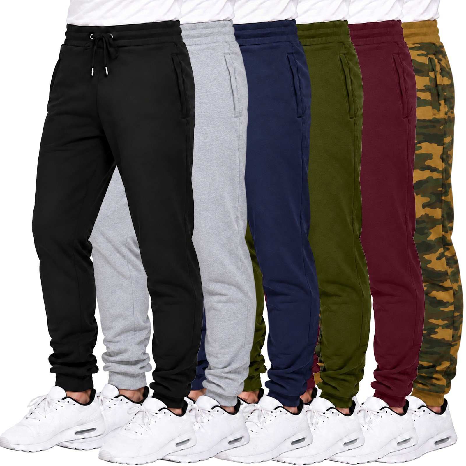 6-Pack Men's Heavyweight Fleece Jogger Sweatpants Modern Fit (Size- S-2XL) FS