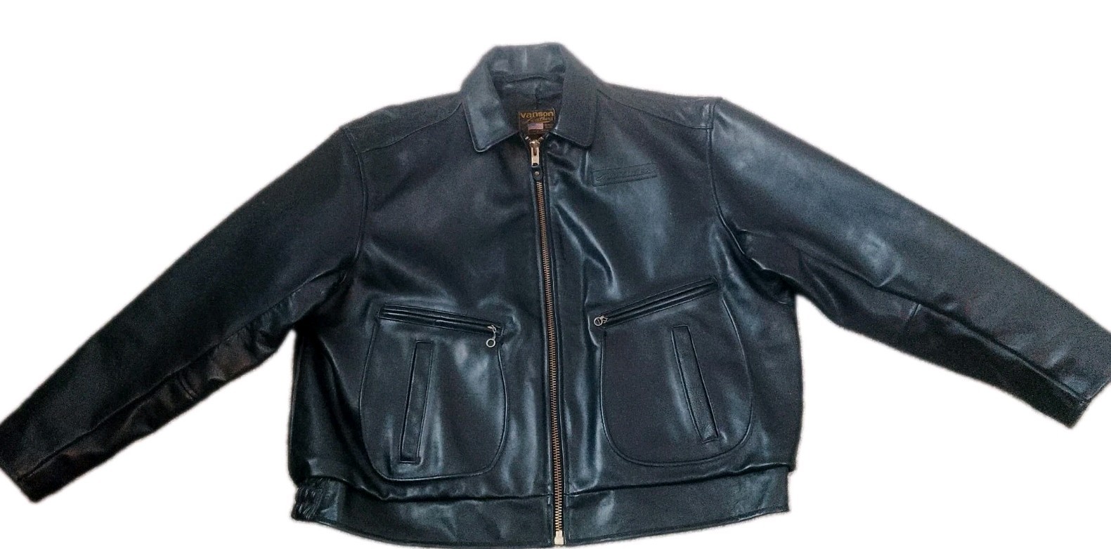 Rare VNTG Vanson Leathers Marauder Jacket Size 54 Boston Mass Heavy Cowhide 3XL