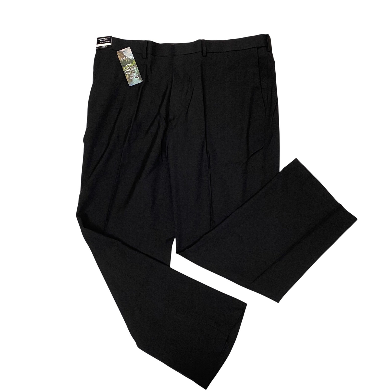 Haggar Premium Comfort Dress Pants Classic Fit Black 42x30 Style HD00650 NWT