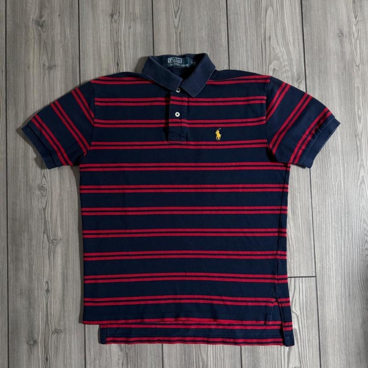 Vintage 90s Polo Ralph Lauren Striped Collared Short Sleeve