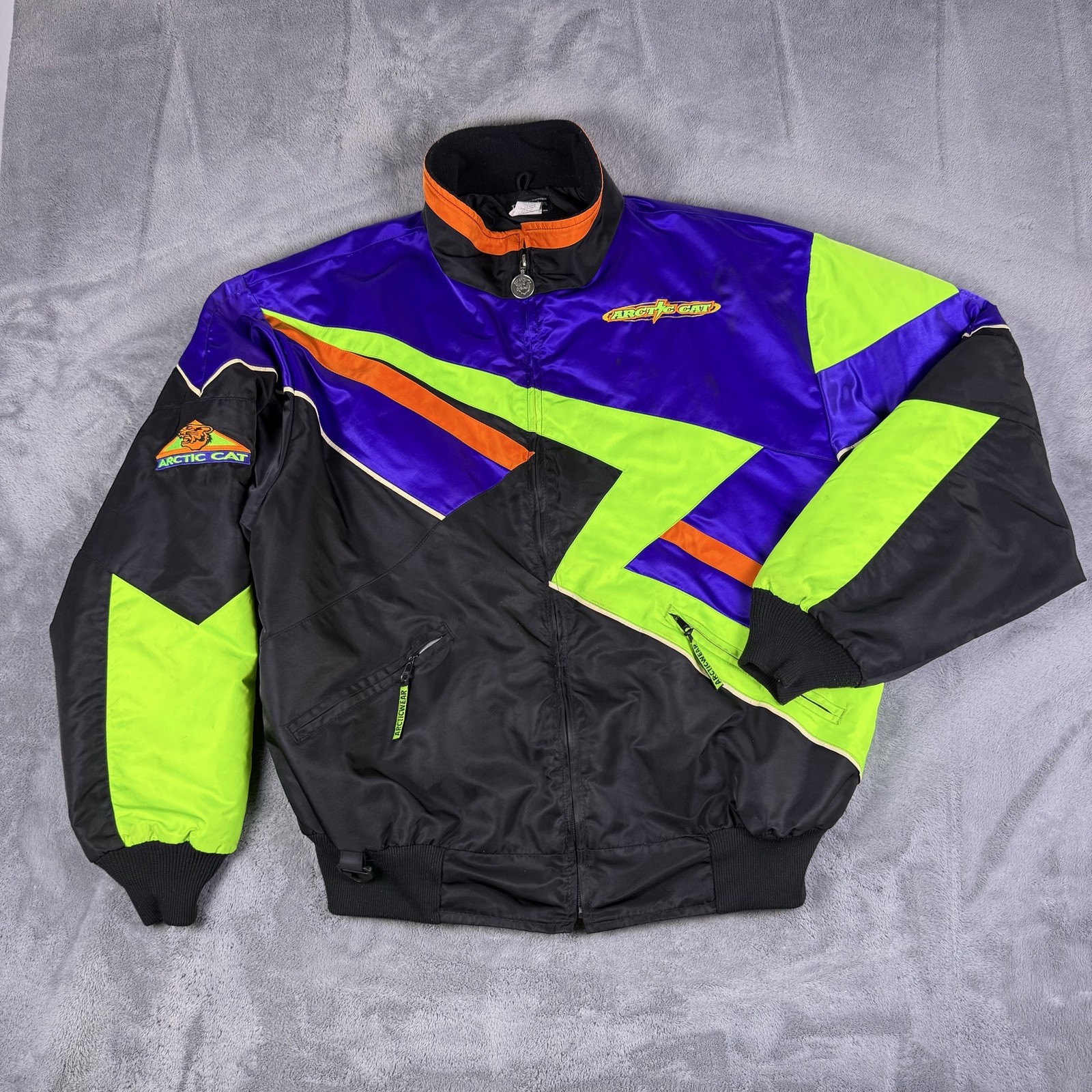 Vintage Arctic Cat Jacket Mens Size XL Lightening Snowmobile Thinsulate 90s