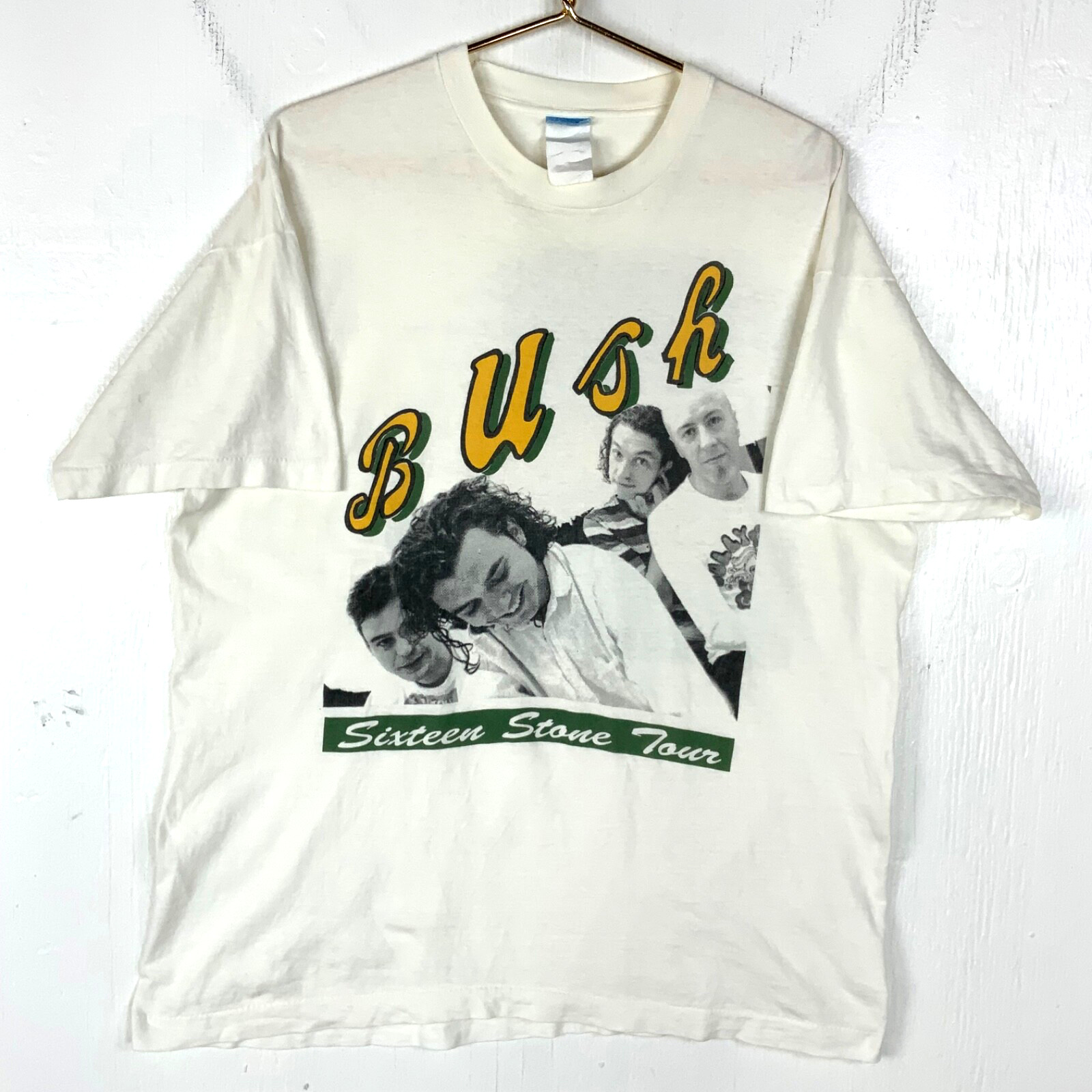 Vintage Bush Sixteen Stone Tour T-Shirt XL White Single Stitch Band Tee 1996