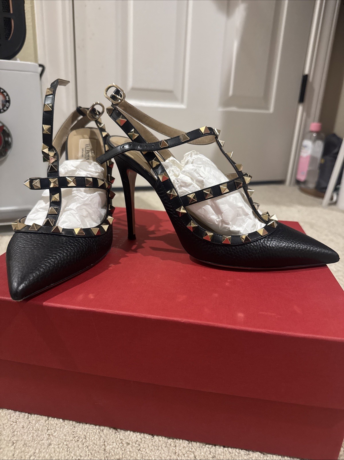 Valentino Garavani Rockstud Ankle Strap Pumps Size 38
