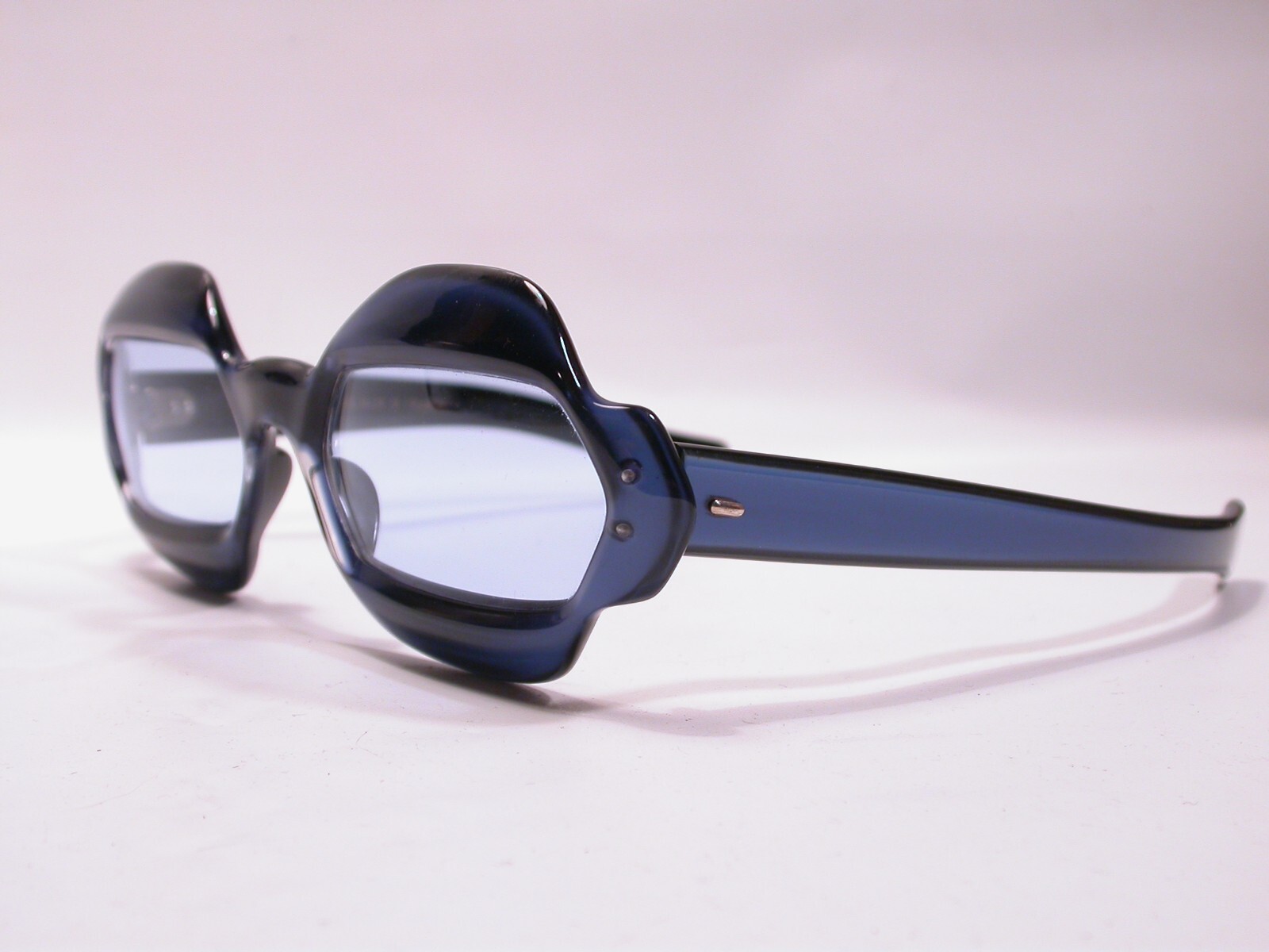 Vintage Mid Century Modern Blue Pearl Tropic Cal Sunglasses Handmade France