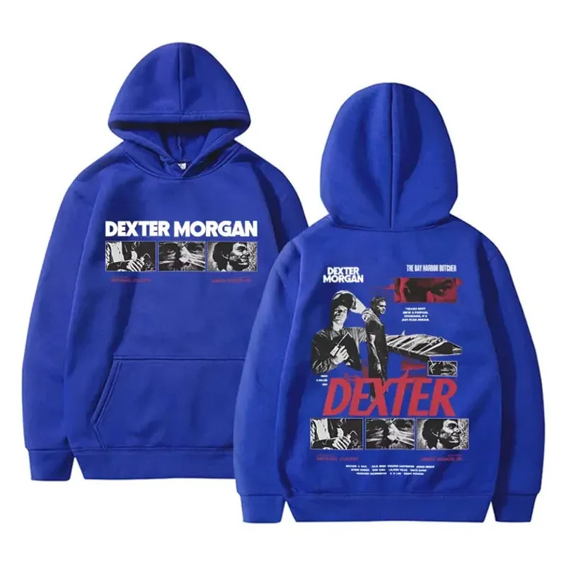 Men\'s Dexter Morgan Bay Harbor Butcher Hoodie Retro Y2K TV Series Graphic Sweats
