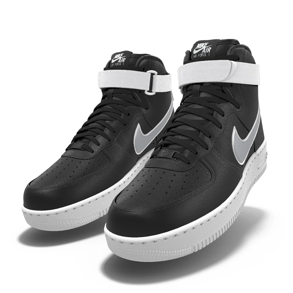 250 NEW Mens Nike Air Force 1 High Vandal Metallic Silver & Black Custom Shoes