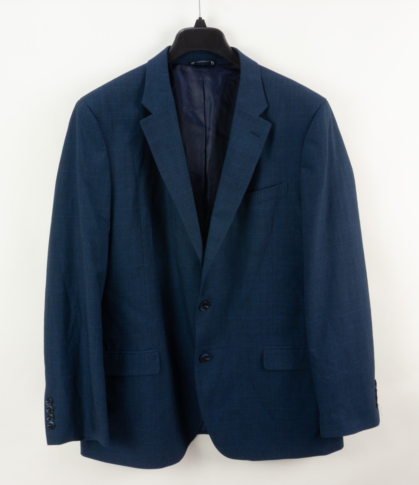 NWOT Nautica Prince of Wales Performance Suit Jacket Mens 46L Blue Plaid Stretch