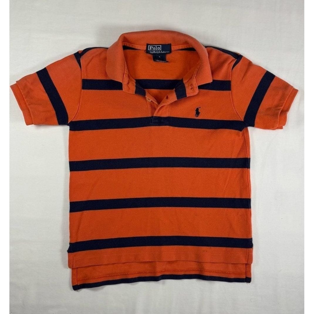 Polo By Ralph Lauren Striped Polo Size 4 Orange Blue