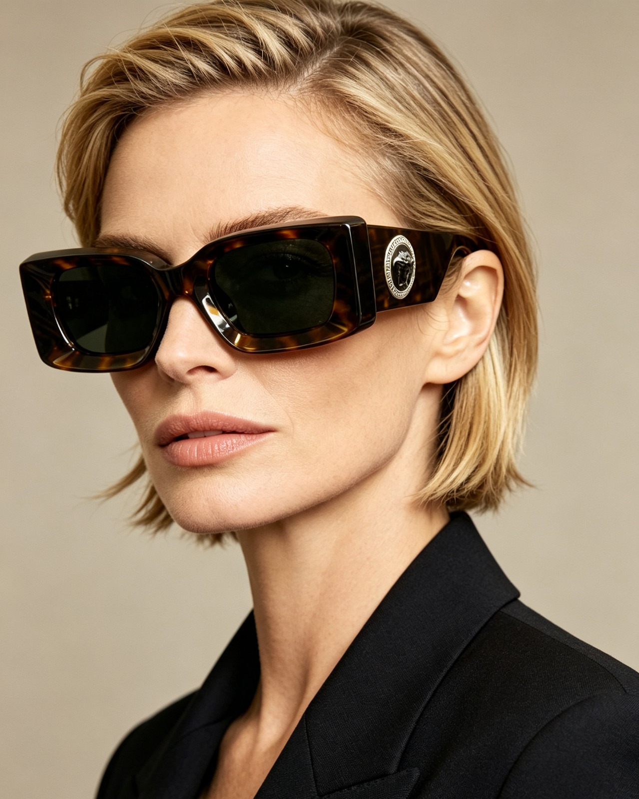 VERSACE VE4474U Brown Havana Grey Unisex Sunglasses 52 mm