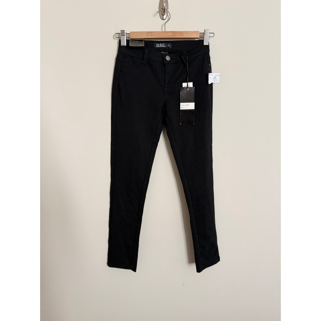 O.S.C. Premium Collection Girls Black Skinny Pants Size 10 NWT