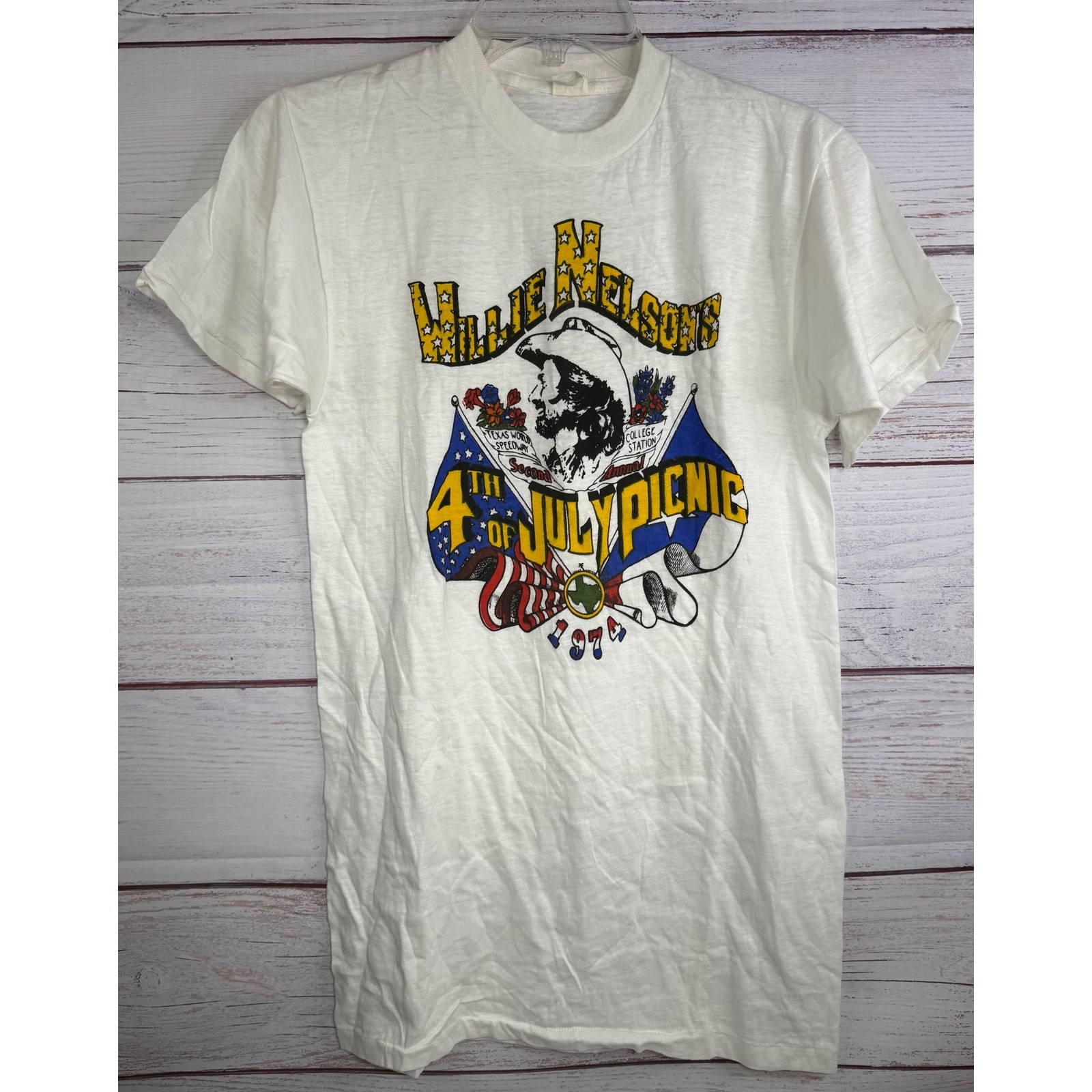 Vintage Willie Nelson 4th of July Tour Picnic 1974 Single Stitch T-Shirt Medium