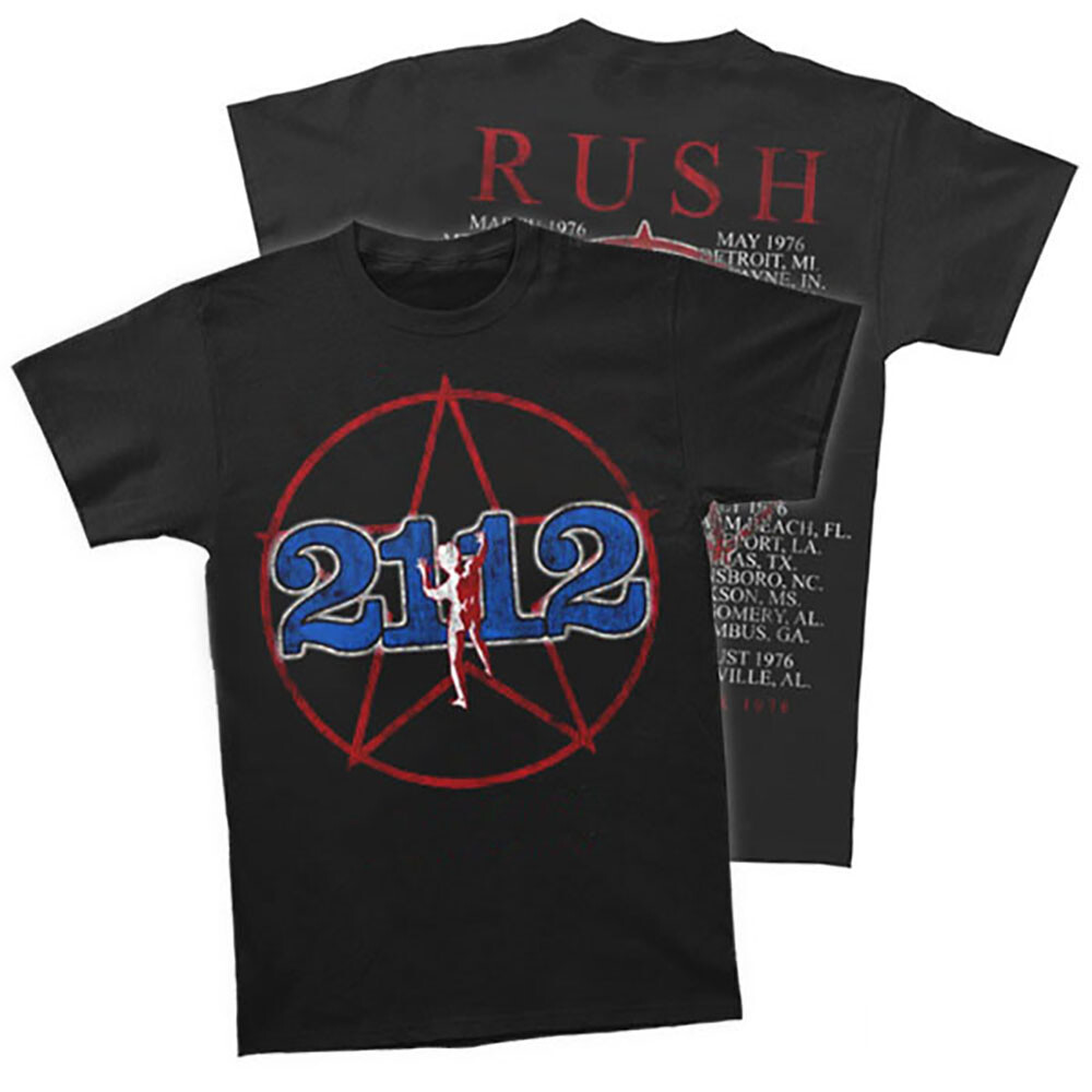 Rush 2112 Tour 1976 Shirt Vintage Progressive Rock Concert Graphic Tee