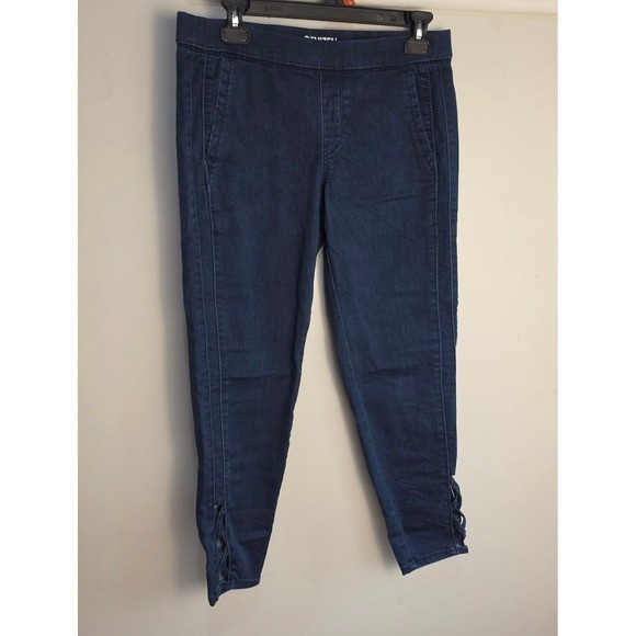 Denizen from Levi\'s Low-Rise Ankle Jegging Dark Wash Lace Up Hem Blue Size M