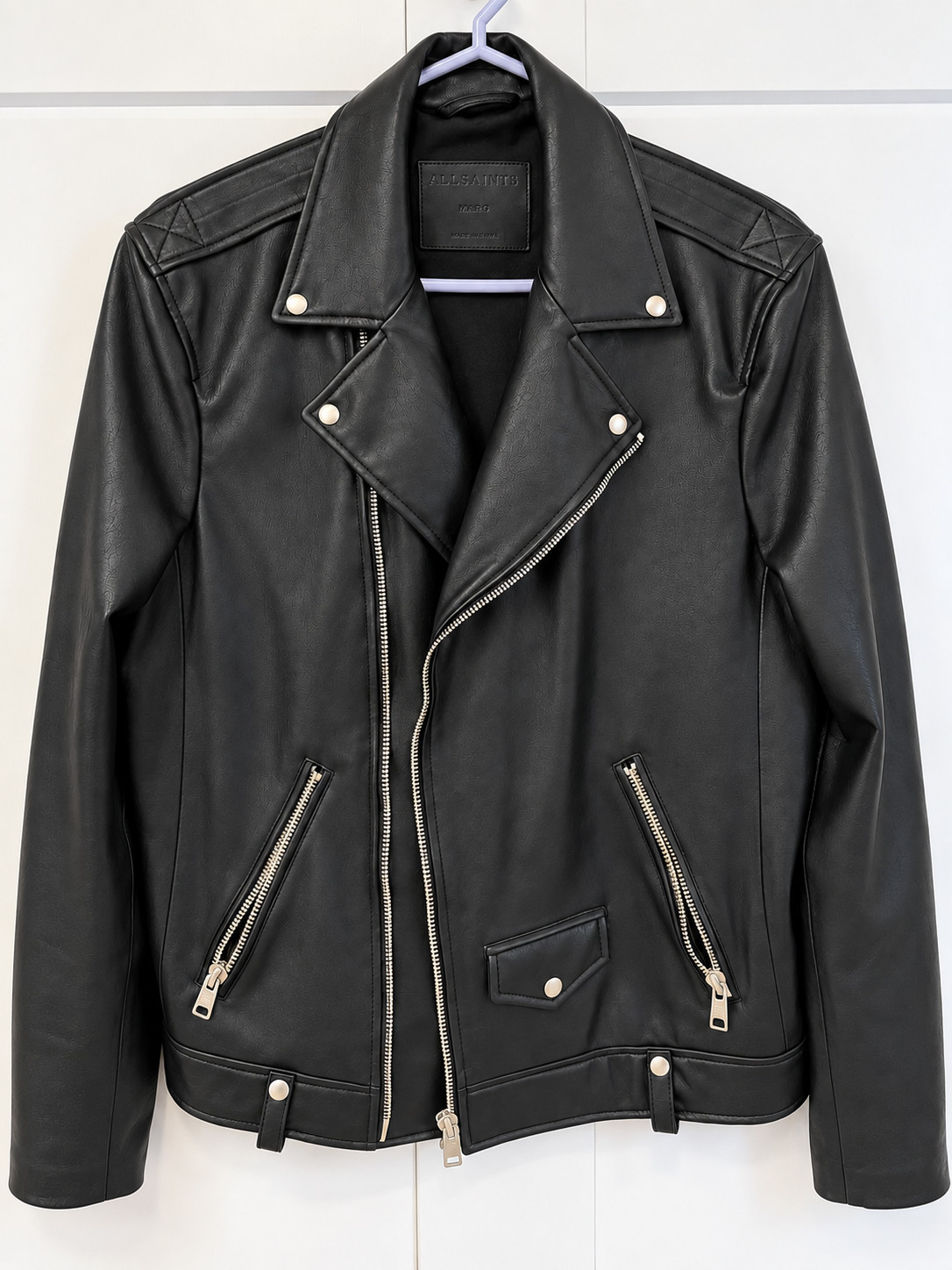 ALLSAINTS Men\'s Milo Biker Leather Jacker Size L