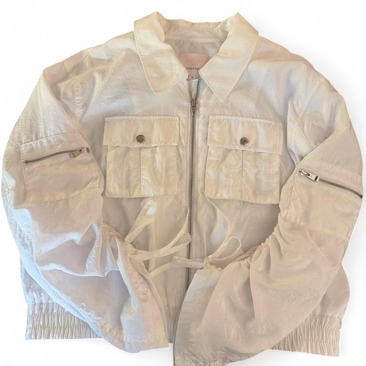 Cinq à Sept - NWT Women\'s Genevieve Utility Jacket in White - Size Medium