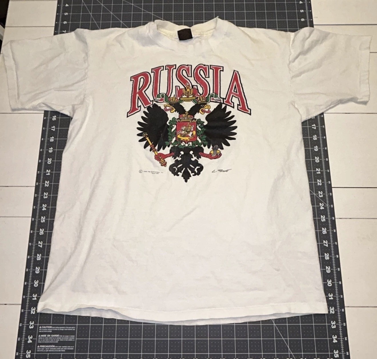 Vtg Men’s Shirt XL PM SINGLE STITCH RUSSIA 1990 Crest