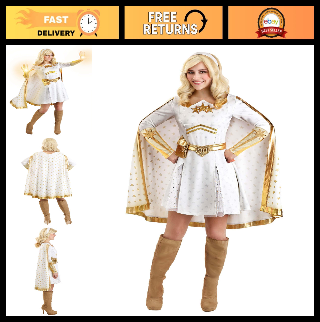 Deluxe Women\'s Starlight Halloween Costume | Adult Superhero Outfit for Cosplay